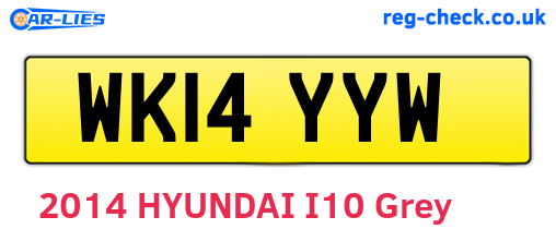 WK14YYW are the vehicle registration plates.