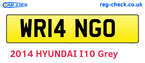 WR14NGO are the vehicle registration plates.