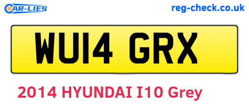 WU14GRX are the vehicle registration plates.