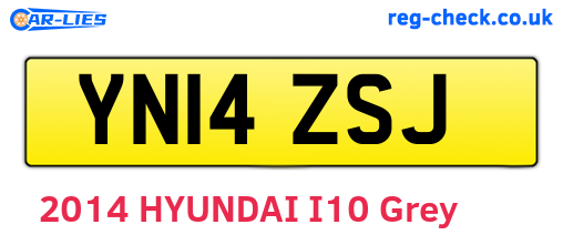 YN14ZSJ are the vehicle registration plates.