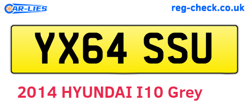 YX64SSU are the vehicle registration plates.