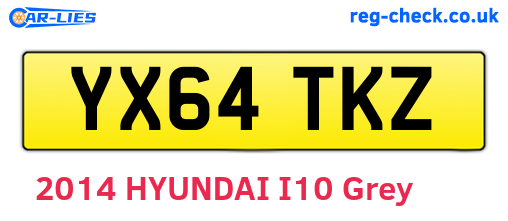 YX64TKZ are the vehicle registration plates.