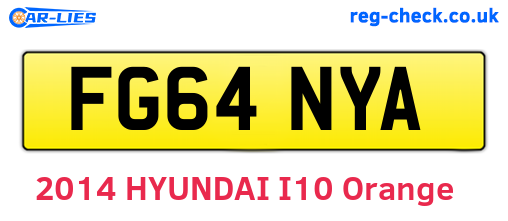 FG64NYA are the vehicle registration plates.