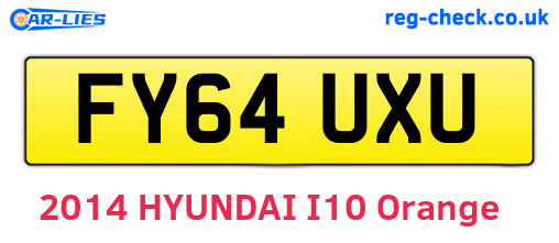 FY64UXU are the vehicle registration plates.