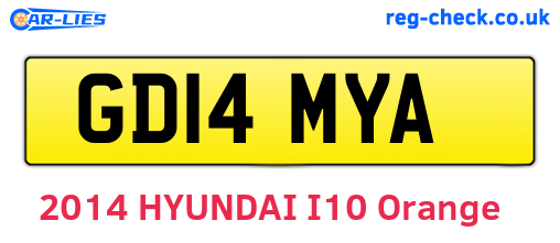 GD14MYA are the vehicle registration plates.