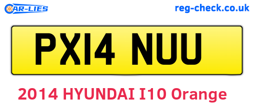 PX14NUU are the vehicle registration plates.
