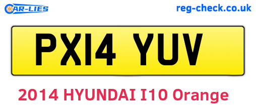 PX14YUV are the vehicle registration plates.