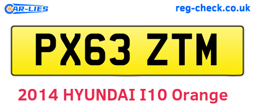 PX63ZTM are the vehicle registration plates.