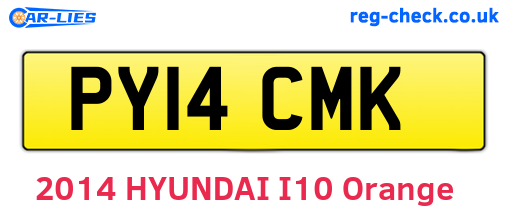 PY14CMK are the vehicle registration plates.