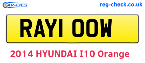 RAY100W are the vehicle registration plates.