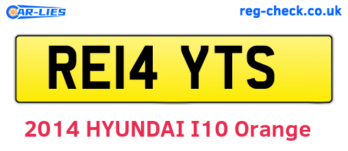 RE14YTS are the vehicle registration plates.