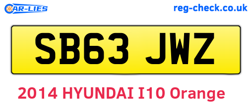 SB63JWZ are the vehicle registration plates.