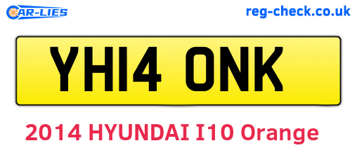 YH14ONK are the vehicle registration plates.