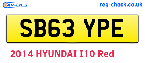 SB63YPE are the vehicle registration plates.