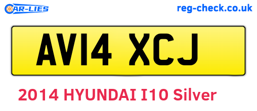 AV14XCJ are the vehicle registration plates.