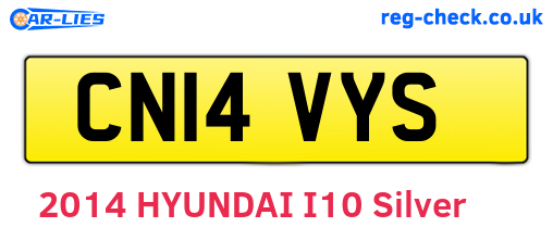 CN14VYS are the vehicle registration plates.