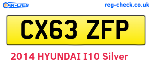 CX63ZFP are the vehicle registration plates.