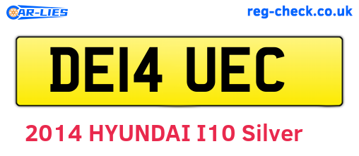 DE14UEC are the vehicle registration plates.
