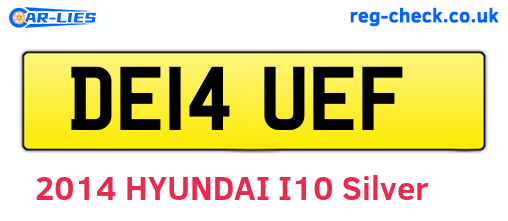 DE14UEF are the vehicle registration plates.
