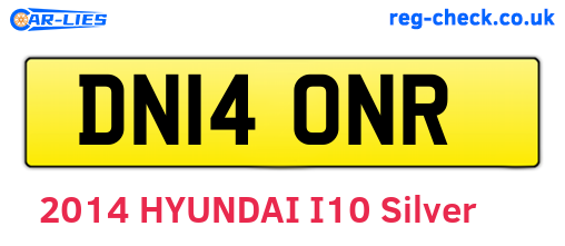 DN14ONR are the vehicle registration plates.