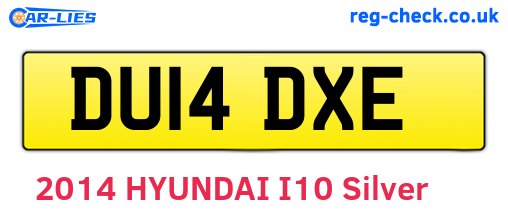 DU14DXE are the vehicle registration plates.