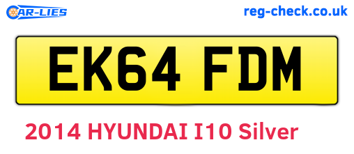 EK64FDM are the vehicle registration plates.