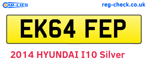 EK64FEP are the vehicle registration plates.