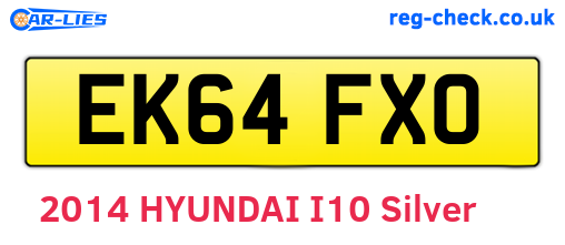 EK64FXO are the vehicle registration plates.