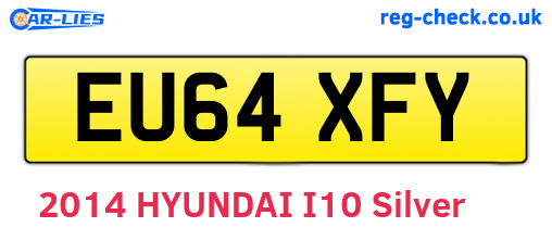 EU64XFY are the vehicle registration plates.