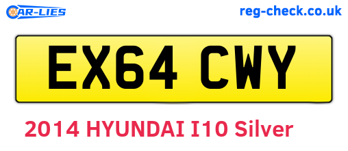 EX64CWY are the vehicle registration plates.