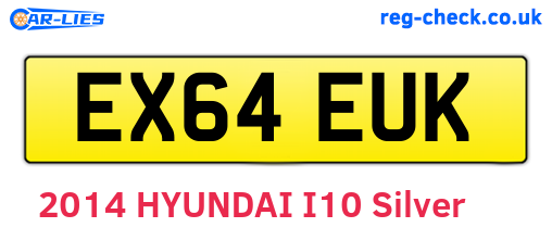 EX64EUK are the vehicle registration plates.