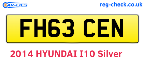 FH63CEN are the vehicle registration plates.