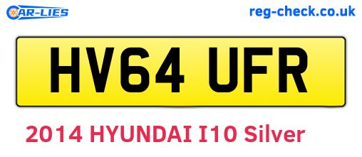 HV64UFR are the vehicle registration plates.