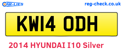 KW14ODH are the vehicle registration plates.