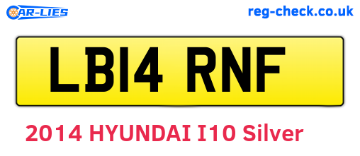 LB14RNF are the vehicle registration plates.