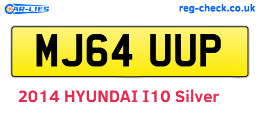 MJ64UUP are the vehicle registration plates.