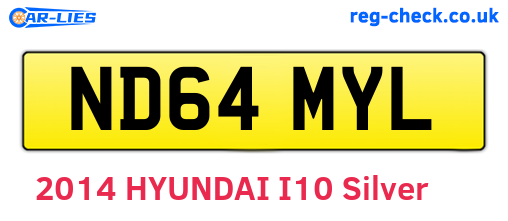 ND64MYL are the vehicle registration plates.