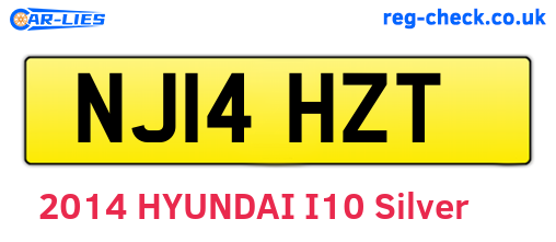 NJ14HZT are the vehicle registration plates.