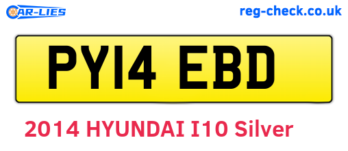 PY14EBD are the vehicle registration plates.