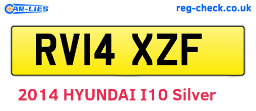 RV14XZF are the vehicle registration plates.