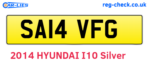 SA14VFG are the vehicle registration plates.