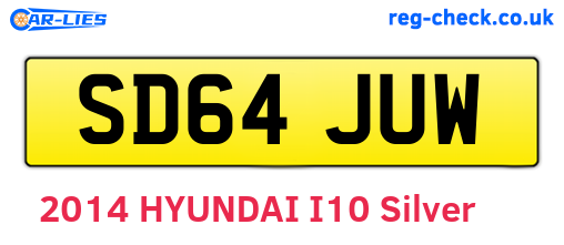 SD64JUW are the vehicle registration plates.