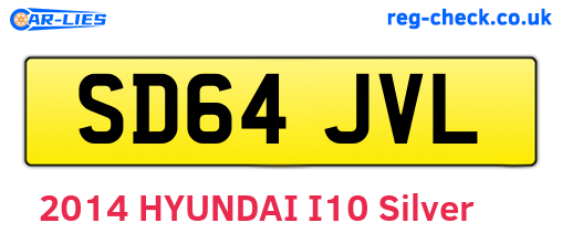 SD64JVL are the vehicle registration plates.