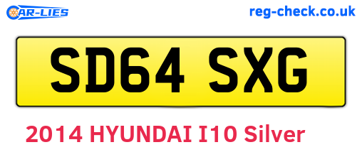 SD64SXG are the vehicle registration plates.