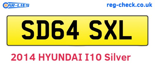 SD64SXL are the vehicle registration plates.