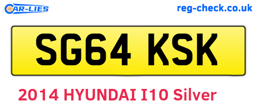 SG64KSK are the vehicle registration plates.