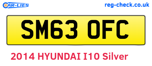 SM63OFC are the vehicle registration plates.