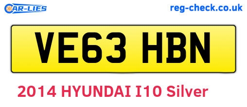 VE63HBN are the vehicle registration plates.
