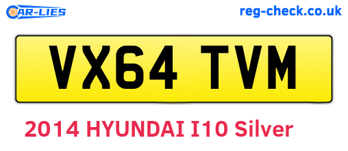 VX64TVM are the vehicle registration plates.