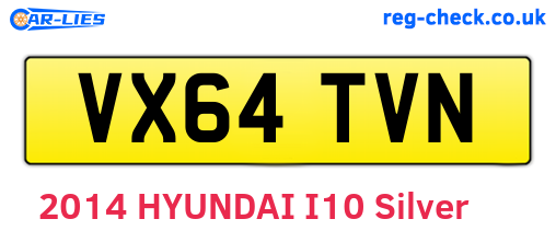 VX64TVN are the vehicle registration plates.